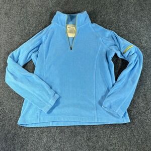 Horny Toad Womens Medium Blue Micro Polyester Fleece Quarter Zip Pullover Top